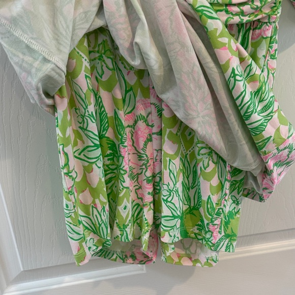 Lilly Pulitzer Green and Pink Paige Skort Romper - Picture 3 of 4